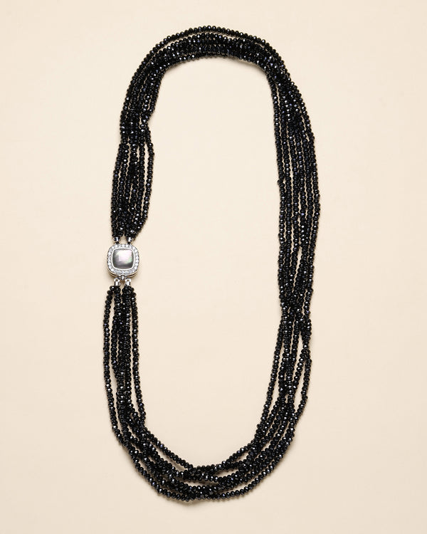 Black Spinel Multi-Strand Necklace - Zafari Studio Jewelry